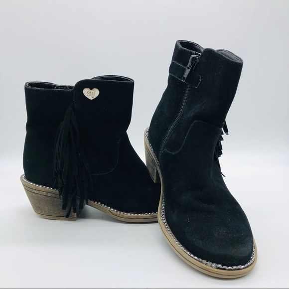 STUART WEITZMAN BIG GIRLS BLACK SUEDE BOOTS SIZE 1 - Picture 12 of 16